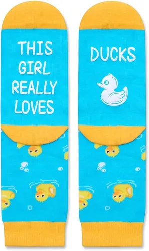 Vista 2 de Zmart Funny Rubber Duck Gifts Dinosaru Gifts Cute Pig Gifts, Goat socks for Girls Duck Dino socks