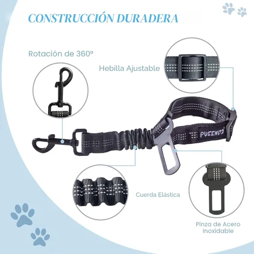 Vista 4 de 2 paquetes de cinturón de seguridad para perro ajustable para coche, cinturones de seguridad de nailon para vehículo, cinturón de seguridad