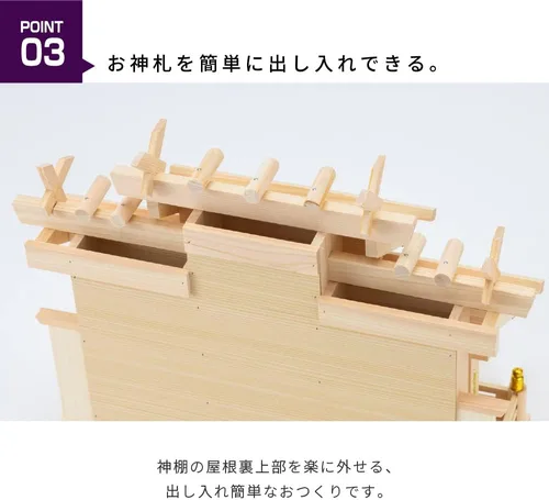 Vista 5 de 神棚の里(Kamidananosato) kamidana no sato Conjunto de santuario sansha tsumugi para techos