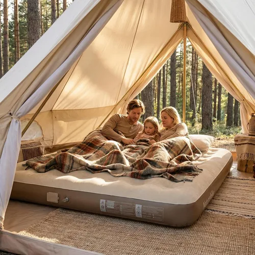 Vista 9 de Naturehike Colchón de aire tamaño California King con bomba recargable USB integrada, 992 libras de soporte máximo colchones inflables, colchón