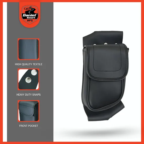 Vista 4 de Daniel Smart - Bolsa de cuero para motocicleta, bolsa de protección para el lado izquierdo, bolsa de almacenamiento con cierre a presión
