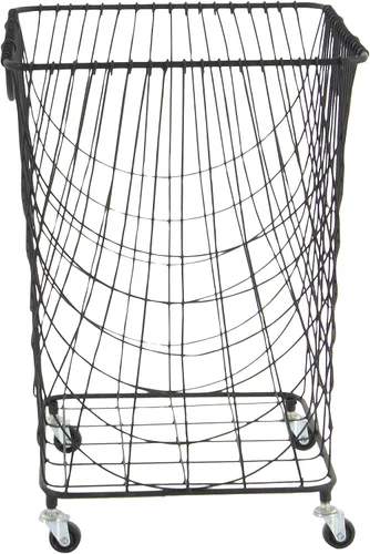 Vista 5 de Deco 79 CosmoLiving by Cosmopolitan - Carrito de almacenamiento cuadrado de metal con ruedas y asas, 16 x 16 x 24 pulgadas, color negro