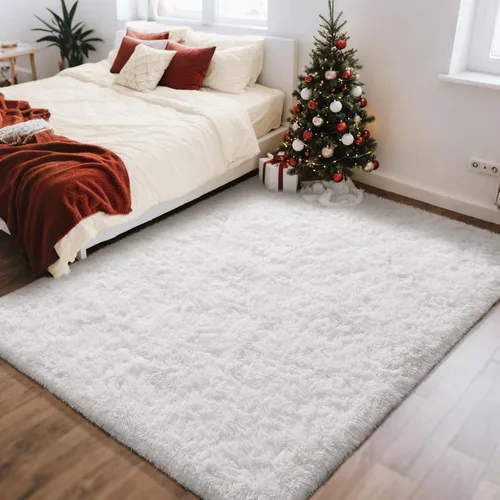 Vista 52 de Ophanie - Alfombras para sala de estar, antideslizante y suave, de felpa grandes y peludas para dormitorio, peludas para niños y niñas, decoración