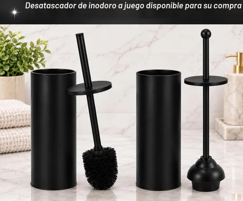 Vista 3 de Cepillo de inodoro profundo y resistente con soporte - Fregado duradero - Limpiadores de inodoro - Artículos esenciales para el hogar - Cepillo