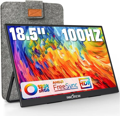 Vista 9 de InnoView Monitor portátil 2K para laptop de 18.5 pulgadas, 2560 x 1440p, QHD 120Hz, 100% sRGB, USB-C, HDMI, estándar, HDMI, segunda pantalla