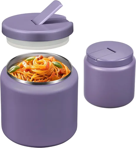 Vista 11 de Termo de sopa de 13.5 onzas para niños con tapa de hebilla, recipiente de comida aislado al vacío, boca ancha, a prueba de fugas, acero inoxidable