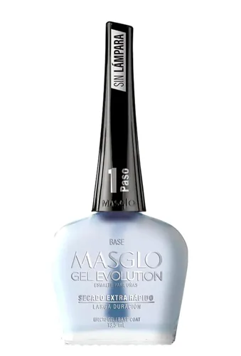Vista 2 de MASGLO Evolution - Esmalte de uñas efecto gel, sin lámpara UV/LED, duración de hasta 12 días, base de 3 piezas, esmalte campeona, brillo