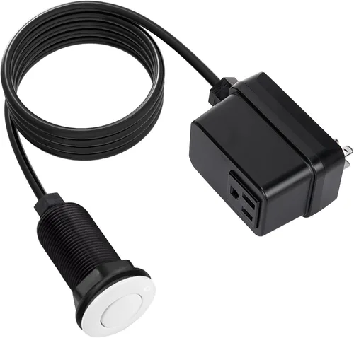 Vista 10 de Interruptor de Triturador de Basura, Kit Inalámbrico de Encendido y Apagado por Aire para Eliminador de Desperdicios de Alimentos, Plástico Negro
