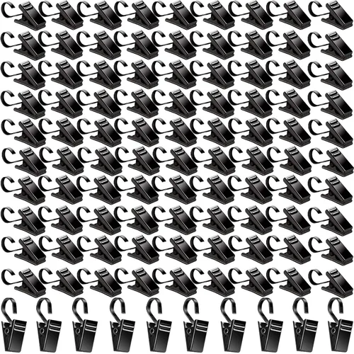 Vista 15 de BIHRTC Paquete de 25 mini clips para cortinas, ganchos para cortinas, clips para varillas, clips para luces, ganchos en S de acero inoxidable