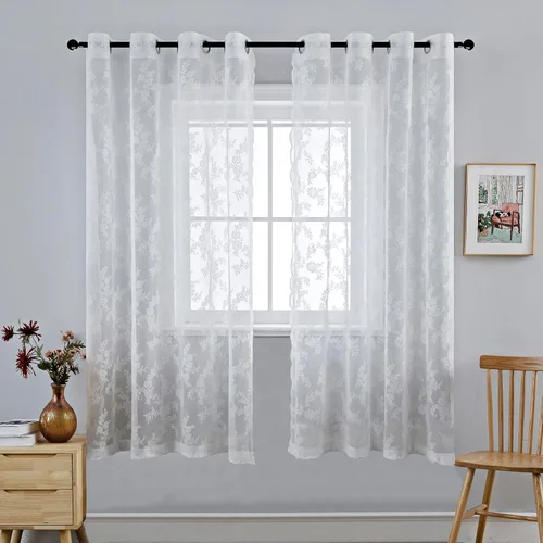 Vista 30 de Anytime Paneles de Cortinas Transparentes Arcoíris para Sala de Estar Elegantes Juegos de Tratamiento de Ventanas Translúcidas Filtrantes de Luz