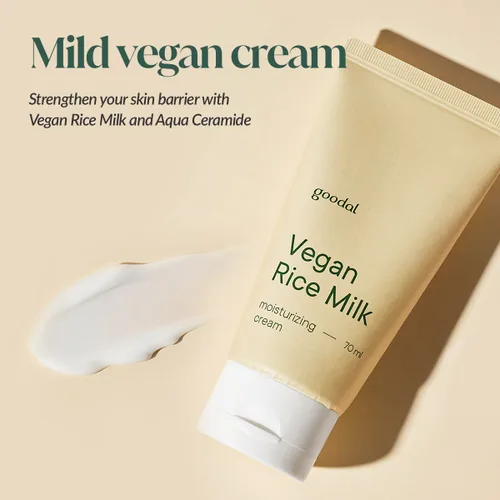 Vista 2 de Crema hidratante de leche de arroz vegana suave Goodal 2.36 fl oz.