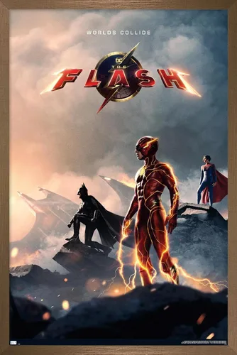 Vista 14 de Trends International DC Comics Movie The Flash - Póster de pared de una hoja, 22.4 pulgadas de largo x 14.7 pulgadas, versión enmarcada de madera