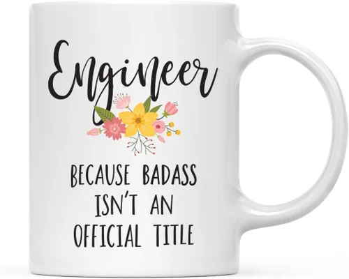 Vista 35 de Andaz Press Taza de café de 11 onzas, regalo de broma, tía porque Badass no es un título oficial, gráfico floral, 1 paquete