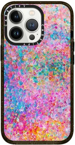 Vista 100 de CASETiFY Impact - Funda para iPhone 13 [protección contra caídas de 6.6 pies/compatible con Magsafe] Black Kingsnake, color negro transparente