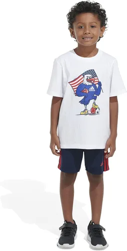 Vista 3 de adidas boys 2-piece Cotton Graphic Tee & Short Set