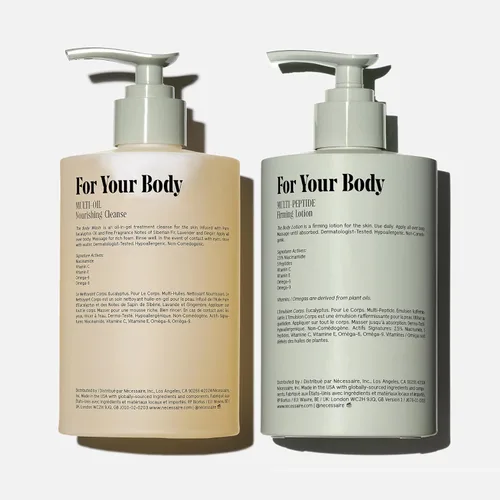 Vista 2 de Nécessaire The Body Duo (Eucalipto) Set de regalo para el cuidado de la piel para mujeres + hombres, The Body Wash 16.9 onzas + The Body Lotion 15.2
