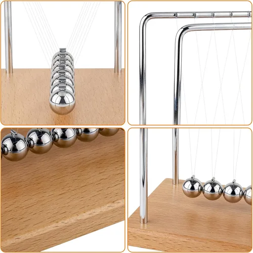Vista 4 de Newtons Cuna de Equilibrio, Fascinante Accesorio de Física con 5 Perlas para el Hogar y la Oficina