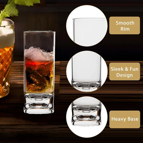 Vista 5 de Lily's Home Vasos de chupito irrompibles para interiores y exteriores con base pesada, vasos reutilizables transparentes de 2 onzas, perfectos