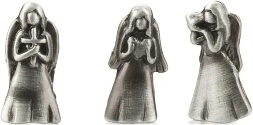 Vista 3 de Ganz Caja de oración de ángeles - Triple Ángeles Charm Peltre