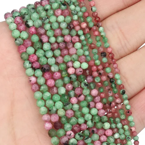 Vista 18 de 180 piezas 2mm Cuentas de piedras preciosas de turquesa africana natural facetada redonda suelta para hacer joyas