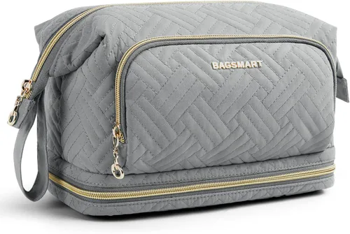 Vista 16 de BAGSMART Bolsa de Maquillaje, Esponjosa, Negro, Bolsa de maquillaje
