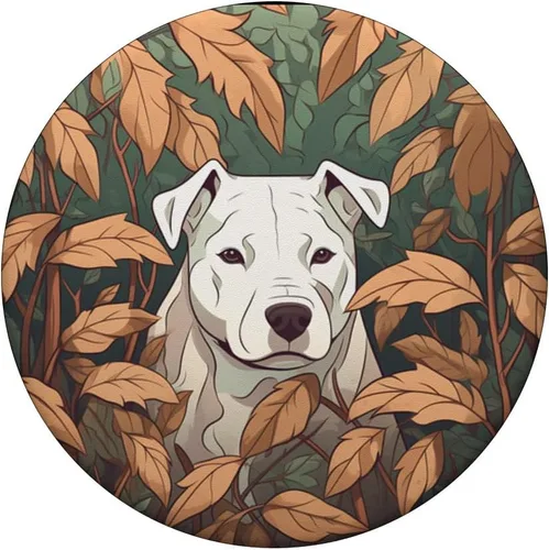 Vista 3 de Dogo Argentino Dog Mom Dad Plant Lover Hiding in Leaves PopSockets Swappable PopGrip