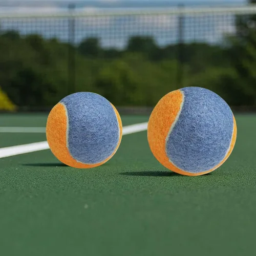 Vista 5 de Pelotas de tenis a juego de color naranja y verde, paquete de 10 pelotas de tenis de entrenamiento de presión para principiantes, jugadores novatos
