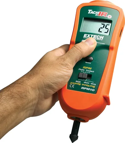 Vista 4 de Extech Tacómetro combinado RPM10 con termómetro infrarrojo