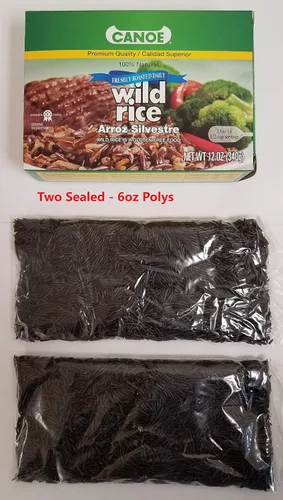 Vista 3 de Arroz silvestre recién tostado de canoa 12oz