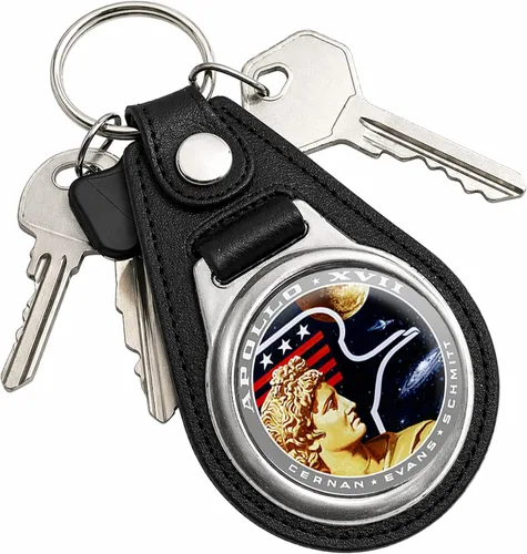 Vista 13 de Brotherhood Round Key Chain for NASA and Space Mission Designs Parche Misión Apolo 11 NASA - Diseño B