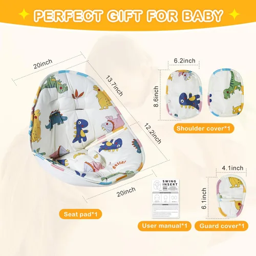 Vista 7 de FEISIKE - Cojín de columpio para bebé, para exteriores, compatible con columpio de coco para niños pequeños de 6 a 36 meses, desmontable y lavable