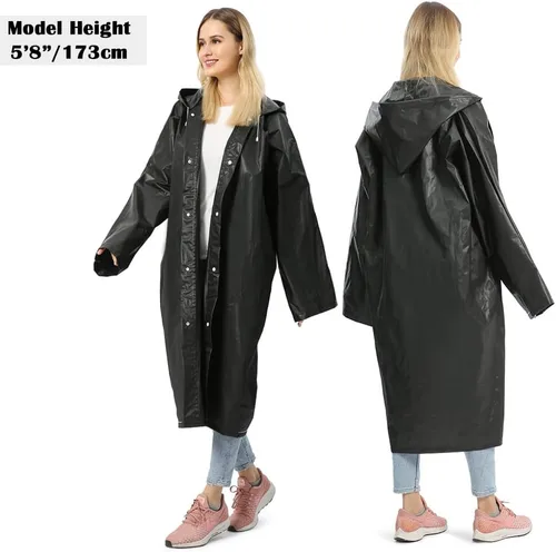 Vista 5 de Opret Impermeable reutilizable negro 2 piezas + verde oliva 2 piezas