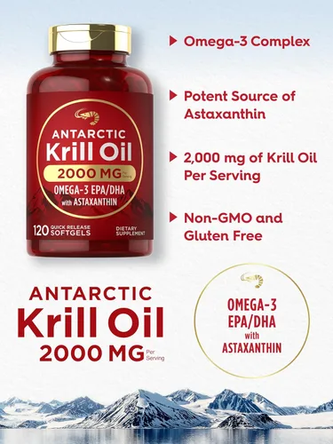 Vista 8 de Carlyle Aceite de krill antártico 2000mg 120 cápsulas blandas Máxima