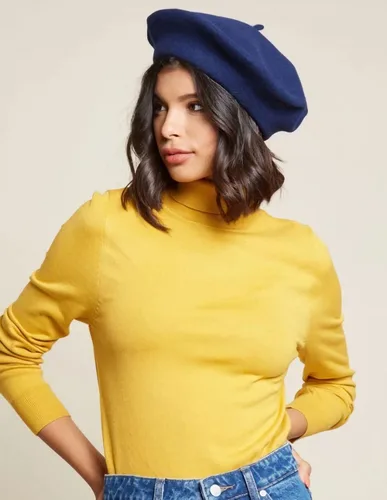 Vista 78 de Boina de lana francesa para mujer, gorra de invierno clásica de color sólido