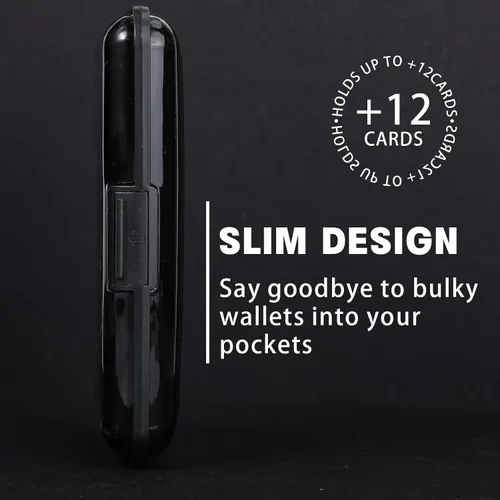 Vista 5 de 6 portatarjetas de crédito para tarjetas de crédito, cartera de aluminio con bloqueo RFID, protector de tarjetas de crédito, estuche pequeño