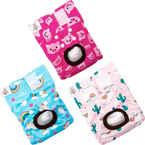 Vista 22 de CuteBone - Pañales para perras, paquete de 3 unidades para perritos, talla XS, D14XS