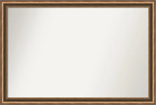 Vista 192 de Amanti Art Espejo de baño de bronce para sobre fregadero, 24 x 24 pulgadas, espejo de tocador cuadrado estrecho de bronce Manhattan, marco de madera