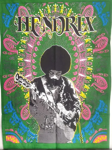 Vista 13 de ICC - Póster de guitarra Jimi Hendrix para colgar en la pared, tapices Trippy de 30 x 40 pulgadas, tapiz musical de leyenda del rock Jimmy