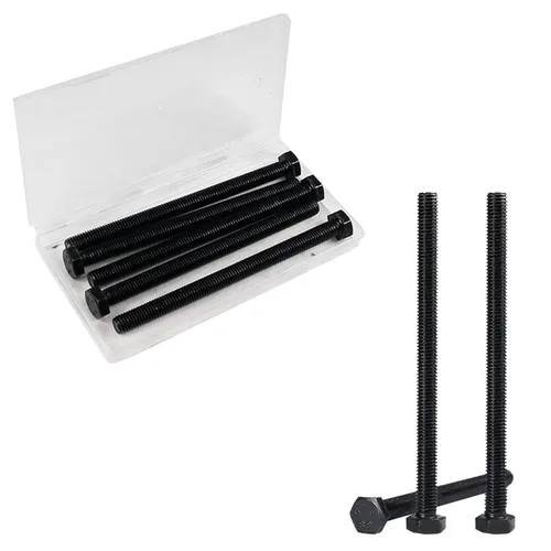 Vista 18 de Tornillos hexagonales M6, pernos de cabeza hexagonal M6-1.0 x 16mm, acero al carbono Grado 8.8, acabado de óxido negro, rosca completa, pernos