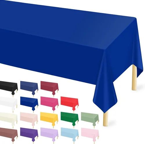 Vista 57 de Mulbozy Mantel de plástico negro desechable 4 unidades, 54 × 108 pulgadas