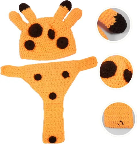 Vista 6 de Didiseaon 1 Set Giraffe Photo Suit Elastic Costume Infant Clothing Adorable Costume Props Newborn Skin- Friendly Shorts Baby Suits Baby Clothing