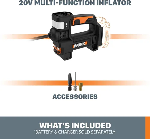Vista 8 de Worx WX092L.9 20V Power Share Inflador de bomba de aire portátil (solo herramienta) 150 PSI, para neumáticos de automóvil, motocicleta y bolas
