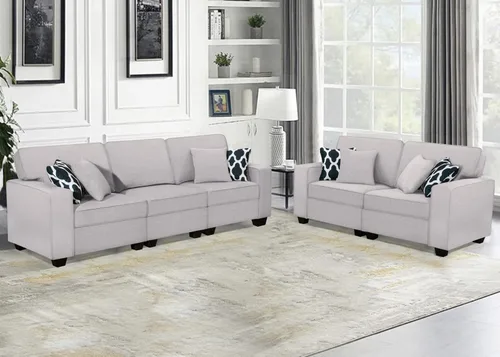Vista 38 de Legend Vansen - Sofá seccional modular en forma de U con otomano, sofá de esquina reversible moderno para sala de estar (Antracita, 2+3 con otomano)
