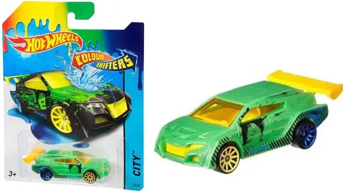 Vista 4 de Hot Wheels Cambiadores de color HWTF Loop Coupé ~ CFM46 - Coche verde oscuro, amarillo y azul
