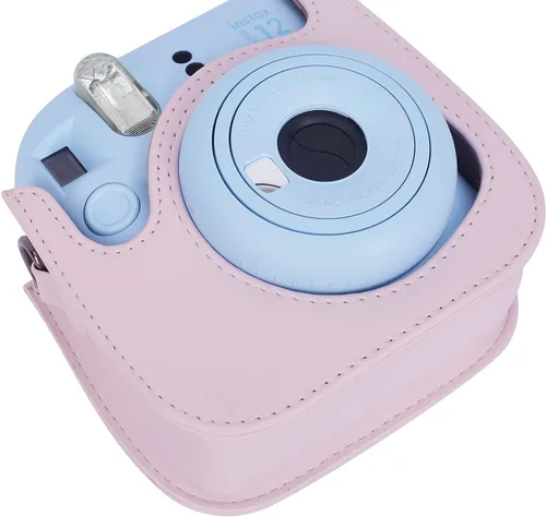 Vista 5 de Instant Mini 12 Funda Protectora para Cámara para Fujifilm Instax Mini 12/11, Funda de Cámara de Cuero PU Premium con Bolsillo y Correa Removible