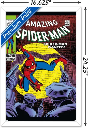 Vista 26 de Marvel Comics Amazing Spider-Man #70 - Póster de pared, 22.4 pulgadas de largo x 14.7 pulgadas de ancho, versión enmarcada de madera de granero