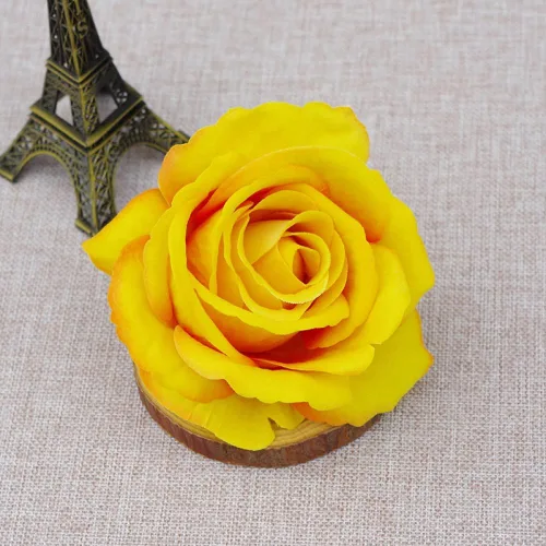 Vista 19 de 10 piezas de flores artificiales sin tallo de 3.9 in de cabeza de rosas artificiales estéticas para bodas, ramos, guirnaldas