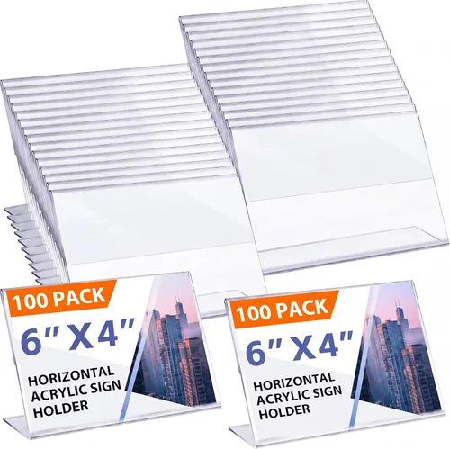 Vista 8 de Soaoo - 50 soportes acrílicos de 4 x 6 pulgadas, horizontal en forma de L