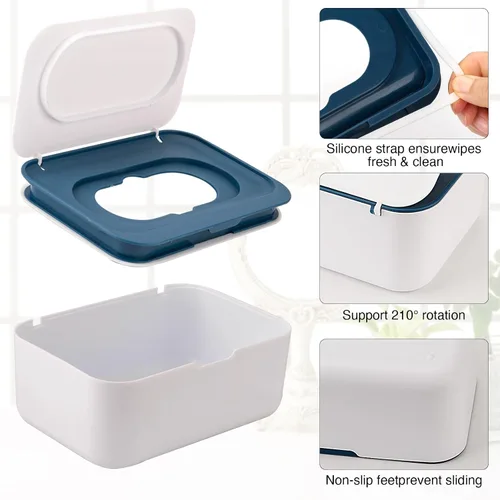 Vista 4 de Dispensador de toallitas para bebés, soporte para toallitas para bebés y adultos, mantiene el tejido húmedo fresco, funda de toallitas