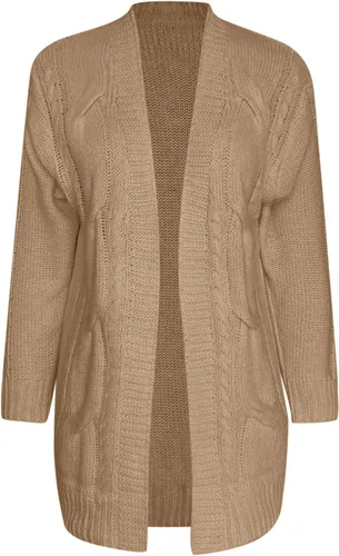 Vista 2 de Cárdigan de manga larga para mujer, ligero, cuello acanalado, suave, cárdigan de punto para mujer, cárdigan pesado